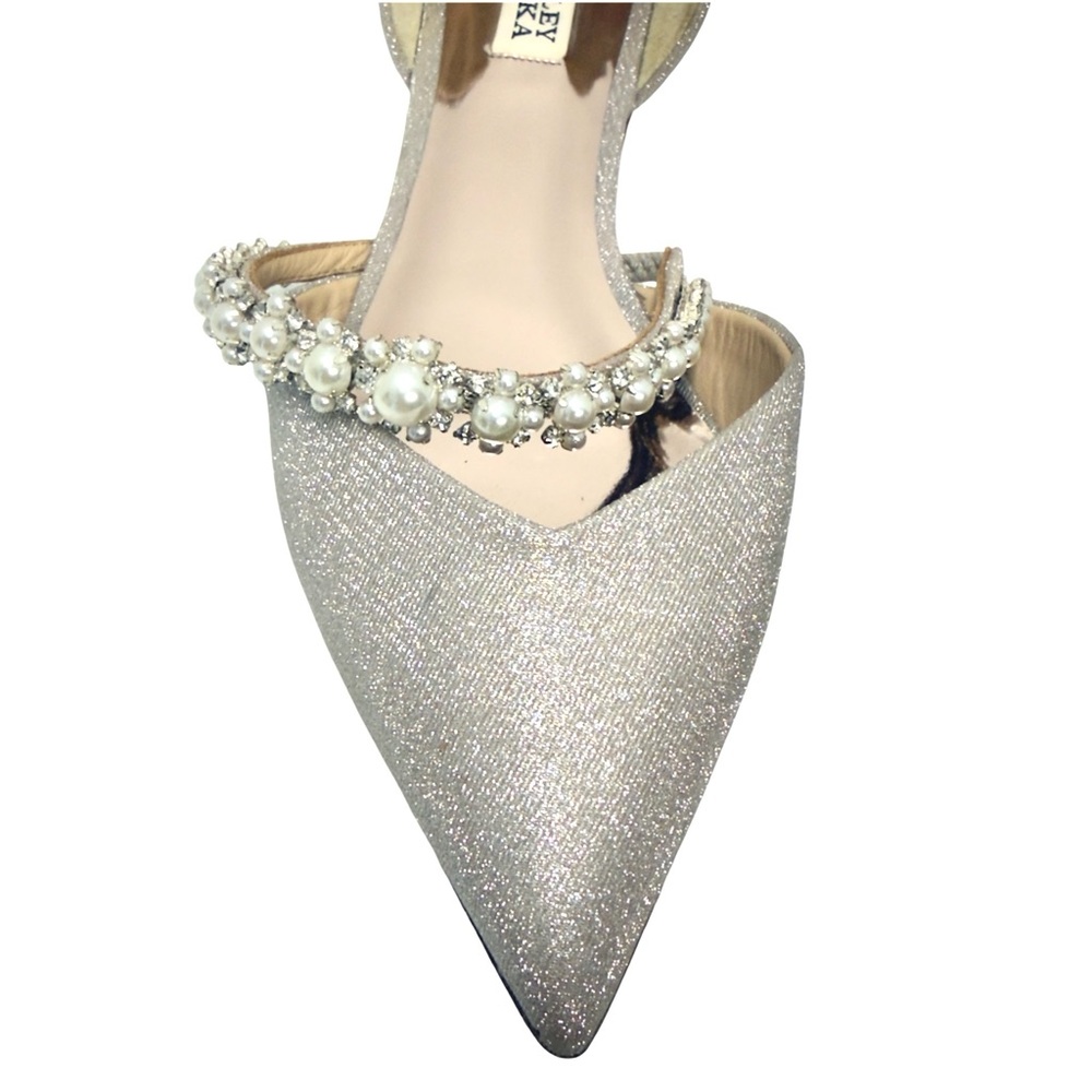 Badgley Mischka Natalia Champagne Embellished Flats - Picture 3 of 9